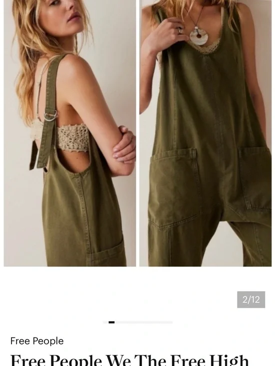 We The Free Olive Green Utility Overalls - Picture 1 of 10
